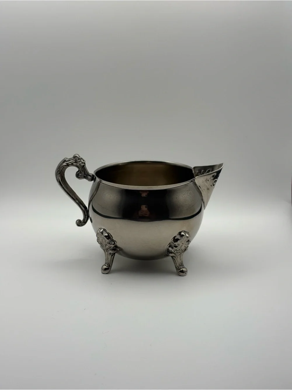 Vintage Leonard Silver Plated Creamer & Sugar Bowl (No Lid) Matching Set Ornate